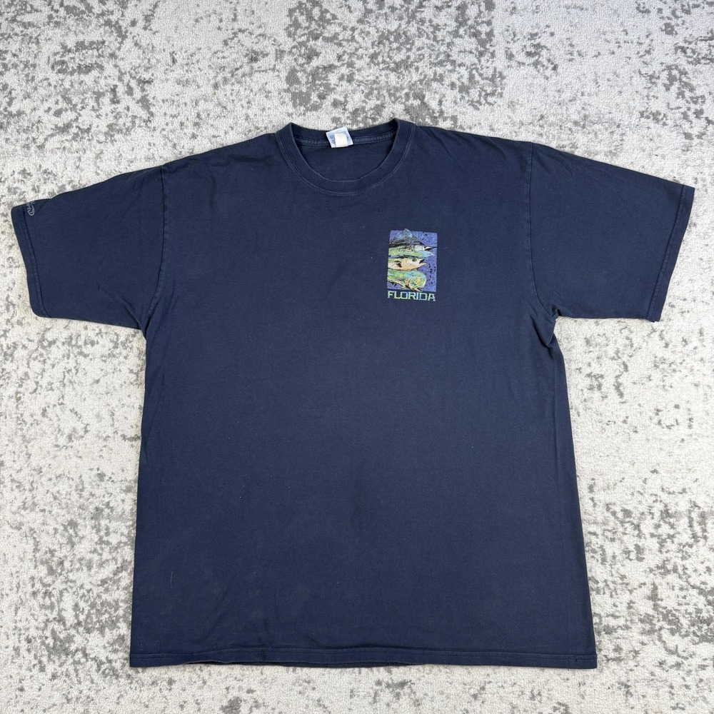 Crazy Shirts Hawaii Shirt Mens XL Blue Florida Grand Slam Fish Graphic Tee